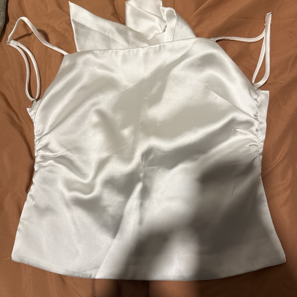 Zara White Satin Top
